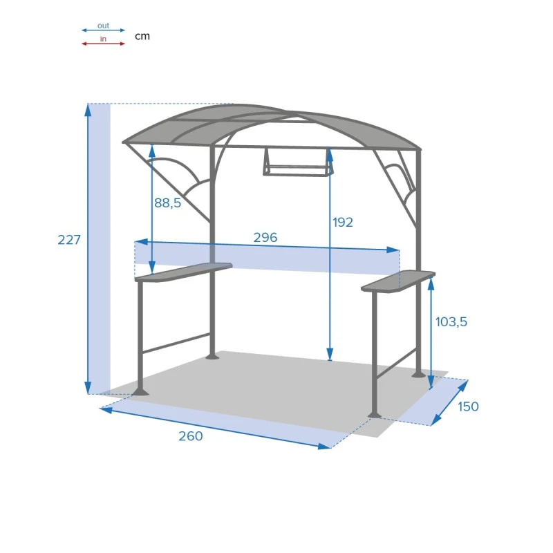 Abri Barbecue En Acier Hespéride Neiba Graphite 5 Abri Barbecue En Acier Hespéride Neiba Graphite – Image 5