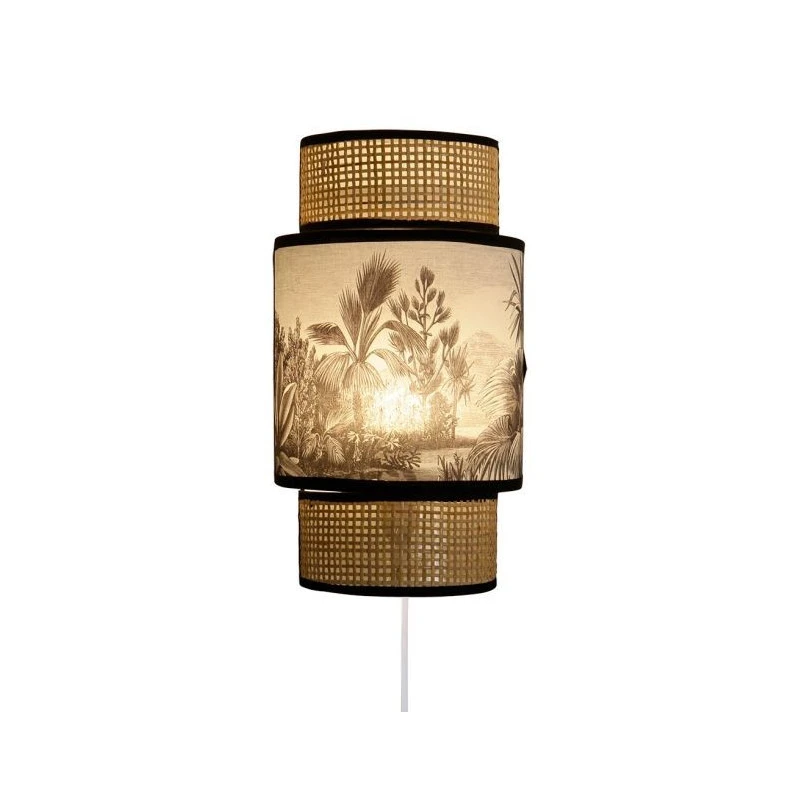 Applique Incurvée Ombrage Rotin Et Tissu Palmier Ostaria 2 Applique Incurvée Ombrage Rotin Et Tissu Palmier Ostaria – Image 2