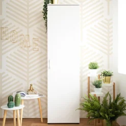 Armoire 1 Porte 6 Niveaux Blanc -ATMOSPHERA Soldes armoire 1 porte 6 niveaux andy blanc 4