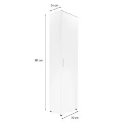 Armoire 1 Porte 6 Niveaux Blanc -ATMOSPHERA Soldes armoire 1 porte 6 niveaux andy blanc 6