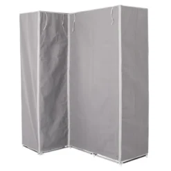 Armoire D'angle 1 Penderie / 10 étagères Gris Atmosphera -ATMOSPHERA Soldes armoire d angle 1 penderie 10 etageres gris atmosphera 3