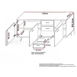 Bahut 3 Portes 3 Tiroirs Wiva -ATMOSPHERA Soldes bahut 3 portes 3 tiroirs wiva 1 3