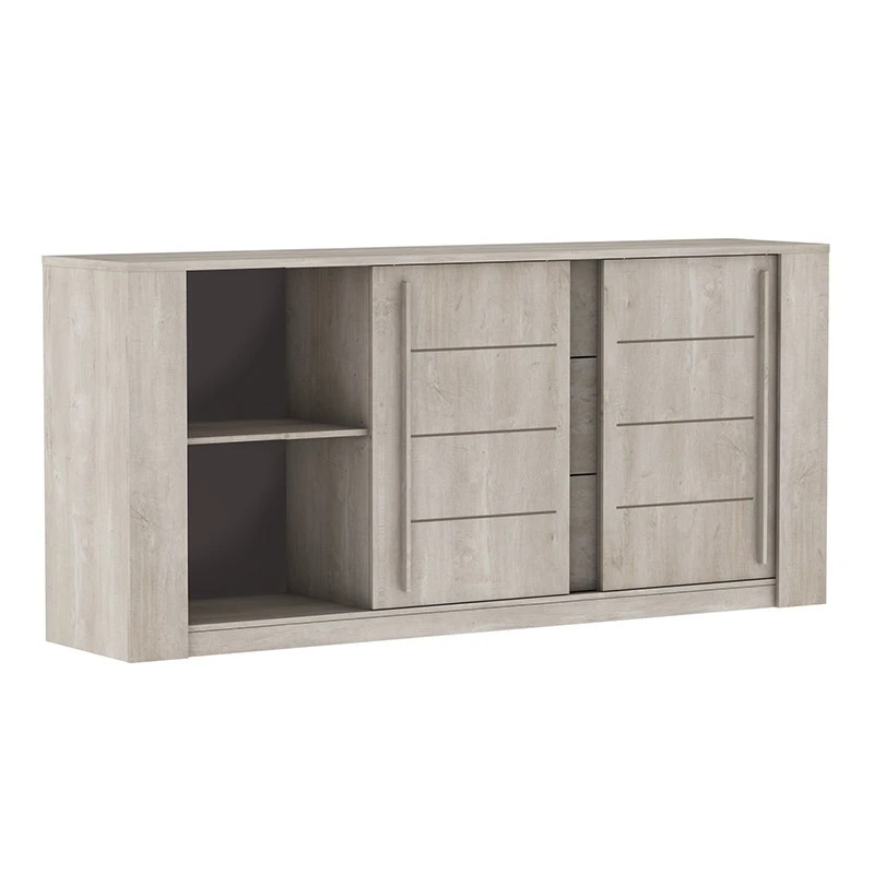 Demeyere Bahut 3 Tiroirs + 2 Portes CANNES Chêne Champagne/béton Clair 4 Demeyere Bahut 3 Tiroirs + 2 Portes CANNES Chêne Champagne/béton Clair – Image 4