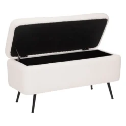 Banc Coffre Bouclette Blanc Aurora Atmosphera -ATMOSPHERA Soldes banc coffre bouclette blanc aurora atmosphera 1 2