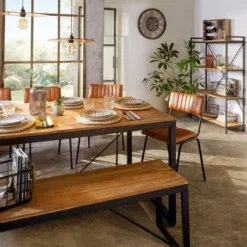 Banc Métal Et Bois Edena Atmosphera -ATMOSPHERA Soldes banc metal et bois edena atmosphera 4