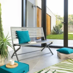 Banc Pliant Olbia Noir Graphite Hespéride -ATMOSPHERA Soldes banc pliant olbia noir graphite hesperide 3