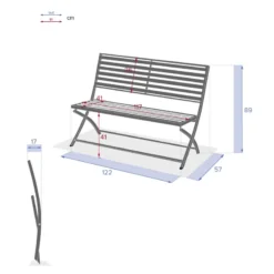 Banc Pliant Olbia Noir Graphite Hespéride -ATMOSPHERA Soldes banc pliant olbia noir graphite hesperide 4