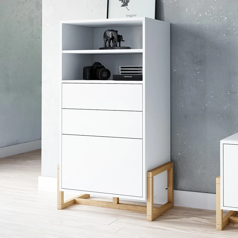 Buffet Haut 2 Tiroirs 1 Porte Oslo Blanc 5 Buffet Haut 2 Tiroirs 1 Porte Oslo Blanc – Image 5
