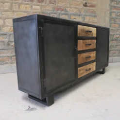 Buffet Métal Et Bois Jodhpur 2 Portes 4 Tiroirs -ATMOSPHERA Soldes buffet metal et bois jodhpur 2 portes 4 tiroirs 2