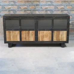 Buffet Métal Et Bois Jodhpur 4 Portes -ATMOSPHERA Soldes buffet metal et bois jodhpur 4 portes 2