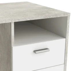 Demeyere Bureau Détroit Béton 1 Porte + 1 Niche + 1 Tiroir -ATMOSPHERA Soldes bureau detroit blanc beton 1 porte 1 niche 1 tiroir 5