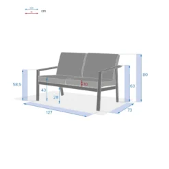 Canapé 2 Places Pavane Graphite Hespéride -ATMOSPHERA Soldes canape 2 places pavane graphite hesperide 3