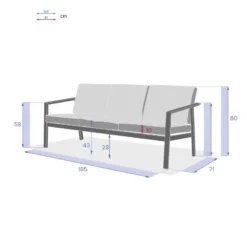 Canapé 3 Places Pavane Graphite Hespéride -ATMOSPHERA Soldes canape 3 places pavane graphite hesperide 1 5