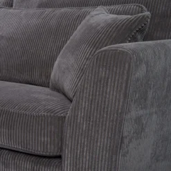 Canapé Angle Droit Isla Velours Côtelé Gris -ATMOSPHERA Soldes canape angle droit gris isla 2