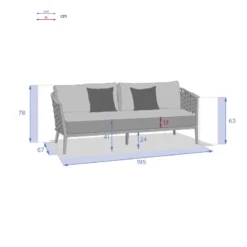 Canapé De Salon Extérieur 3 Places Embruns Hespéride -ATMOSPHERA Soldes canape de salon exterieur 3 places embruns hesperide 3