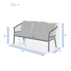 Canapé Extérieur 3 Places Oriengo Brique Hespéride -ATMOSPHERA Soldes canape exterieur 3 places oriengo brique hesperide 3