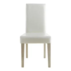 Demeyere Chaise Dossier Haut Blanc PU Guevara -ATMOSPHERA Soldes chaise ernesto blanc 1 2