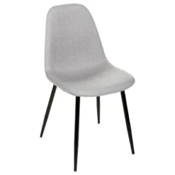 Chaise Tissu Et Métal Tyka Gris Atmosphera