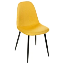 Chaise Tissu Et Métal Tyka Jaune Atmosphera