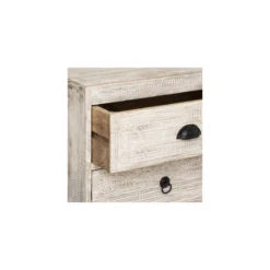 Chevet 3 Tiroirs Bois Blanchi Ajay Atmosphera -ATMOSPHERA Soldes chevet 3 tiroirs bois blanchi ajay atmosphera 5