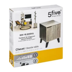 Chevet Mix Naturel Sur Pieds 5Five -ATMOSPHERA Soldes chevet mix naturel pied 5five 2