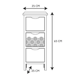Chiffonnier 3 Tiroirs Chic Naturel Et Blanc -ATMOSPHERA Soldes chiffonnier 3 tiroirs chic naturel et blanc 2