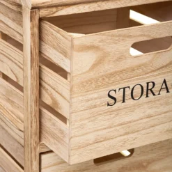 Chiffonnier Bois 3 Cagettes Sur Roulettes 5Five -ATMOSPHERA Soldes chiffonnier bois 3 cagettes sur roulettes 5five 2