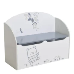 Demeyere Coffre à Jouets Bear Gris Et Blanc