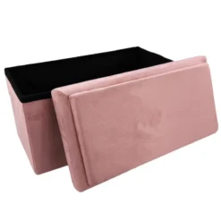 Coffre Banc Pliable Rose Compatible Briques -ATMOSPHERA Soldes coffre banc pliable rose compatible briques 4