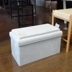 Coffre Blanc Pliable Gris Compatible Briques -ATMOSPHERA Soldes coffre blanc pliable gris compatible briques 1 6