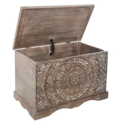 Coffre Chambre Shirel En Bois Blanchi Atmosphera -ATMOSPHERA Soldes coffre chambre shirel en bois blanchi atmosphera 2