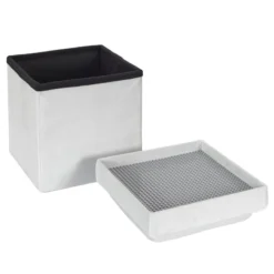 Coffre Pouf Pliable Gris Compatible Briques -ATMOSPHERA Soldes coffre pouf pliable gris compatible briques 5