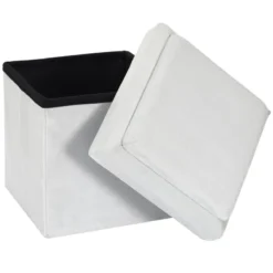 Coffre Pouf Pliable Gris Compatible Briques -ATMOSPHERA Soldes coffre pouf pliable gris compatible briques 6