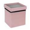 Coffre Pouf Pliable Rose Compatible Briques