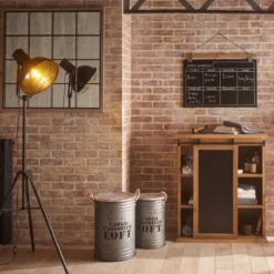 Coffres Bidons Gris Loft - Lot De 3 - Atmosphera -ATMOSPHERA Soldes coffres bidons gris loft lot 3 atmosphera 2