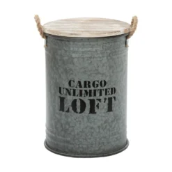 Coffres Bidons Gris Loft - Lot De 3 - Atmosphera -ATMOSPHERA Soldes coffres bidons gris loft lot 3 atmosphera 3