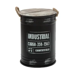 Coffres Bidons Noir Industriel - Lot De 3 - Atmosphera -ATMOSPHERA Soldes coffres bidons noir industriel lot de 3 atmosphera 2