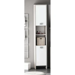 Demeyere Colonne 2 Portes HONOLULU Blanc/chêne Champagne 7 Demeyere Colonne 2 Portes HONOLULU Blanc/chêne Champagne -ATMOSPHERA Soldes colonne 2 portes honolulu blanc chene champagne 2