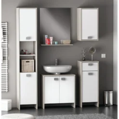 Demeyere Colonne 2 Portes HONOLULU Blanc/chêne Champagne 8 Demeyere Colonne 2 Portes HONOLULU Blanc/chêne Champagne -ATMOSPHERA Soldes colonne 2 portes honolulu blanc chene champagne 3