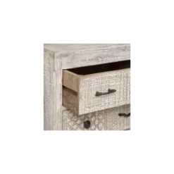 Commode 12 Tiroirs Ajay Manguier Sculpté Atmosphera -ATMOSPHERA Soldes commode 12 tiroirs ajay manguier sculpte atmosphera 5