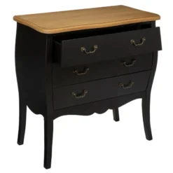 Commode 3 Tiroirs Chrysa Noire Atmosphera -ATMOSPHERA Soldes commode 3 tiroirs chrysa noire atmosphera 5