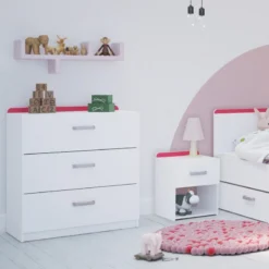 Demeyere Commode 3 Tiroirs Reverso Rose Ou Bleu -ATMOSPHERA Soldes commode 3 tiroirs reverso rose ou bleu 2