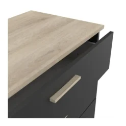 Demeyere Commode 4 Tiroirs Izzy Noir Et Bois -ATMOSPHERA Soldes commode 4 tiroirs izzy noir et bois 2