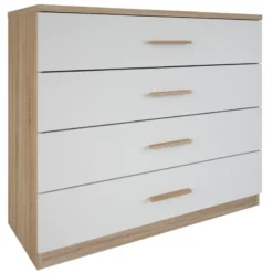 Demeyere Commode 4 Tiroirs Lena Blanc Et Naturel