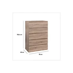 Commode 5 Tiroirs Dolo Naturel 5Five -ATMOSPHERA Soldes commode 5 tiroirs dolo naturel 5five 2