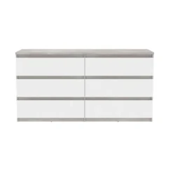 Commode 6 Tiroirs Chelsea Béton Gris Et Blanc -ATMOSPHERA Soldes commode 6 tiroirs chelsea beton gris et blanc 2