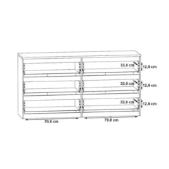 Commode 6 Tiroirs Chelsea Béton Gris Et Blanc -ATMOSPHERA Soldes commode 6 tiroirs chelsea beton gris et blanc 3
