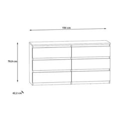 Commode 6 Tiroirs Chelsea Béton Gris Et Blanc -ATMOSPHERA Soldes commode 6 tiroirs chelsea beton gris et blanc 4