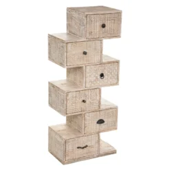 Commode Ajay 6 Tiroirs Bois Massif Atmosphera