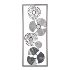 Déco Murale Métal Fleur Argent 25x61 Atmosphera